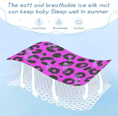 Purple Leopard Print Cooling Baby Fitted Mattress 28" x 52" Ultra Soft Training Pads for Baby&Toddler in Kuwait