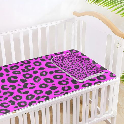 Purple Leopard Print Cooling Baby Fitted Mattress 28" x 52" Ultra Soft Training Pads for Baby&Toddler in Kuwait
