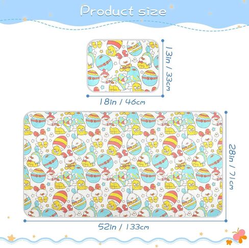 Cartoon Cute Chicks Cooling Baby Bed Mattress Protector 28" x 52" Ultra Soft Crib Mattress pad for Baby&Toddler in Kuwait