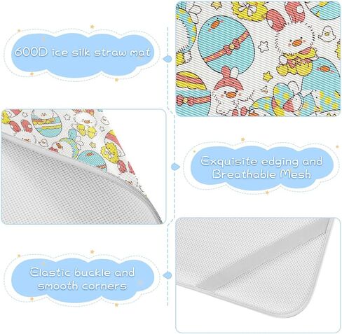 Cartoon Cute Chicks Cooling Baby Bed Mattress Protector 28" x 52" Ultra Soft Crib Mattress pad for Baby&Toddler in Kuwait