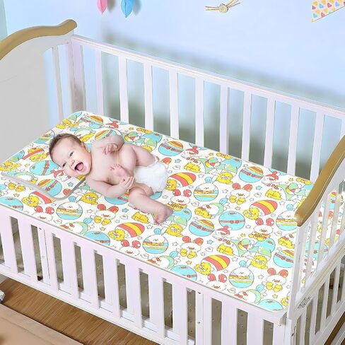 Cartoon Cute Chicks Cooling Baby Bed Mattress Protector 28" x 52" Ultra Soft Crib Mattress pad for Baby&Toddler in Kuwait