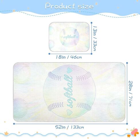 I Love Softball Cooling Baby Crib Mattress 28" x 52" Washable Bed Pads for Kids for Baby&Toddler in Kuwait