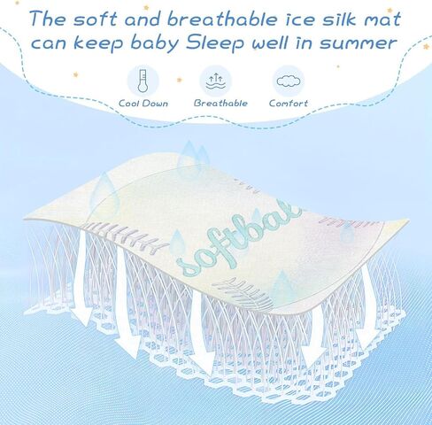 I Love Softball Cooling Baby Crib Mattress 28" x 52" Washable Bed Pads for Kids for Baby&Toddler in Kuwait