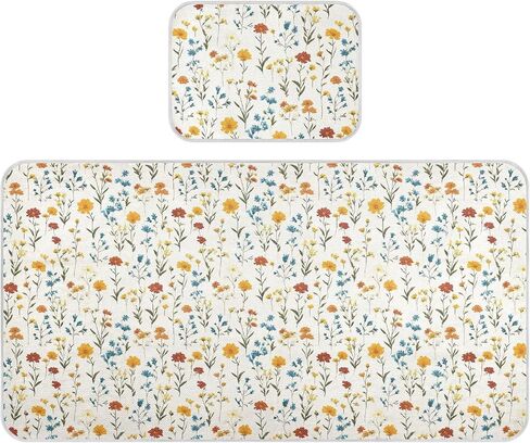 Wildflower Off White Cooling Baby Bed Mattress Protector 28" x 52" Breathable Mattress Pads for Baby&Toddler in Kuwait