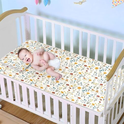 Wildflower Off White Cooling Baby Bed Mattress Protector 28" x 52" Breathable Mattress Pads for Baby&Toddler in Kuwait