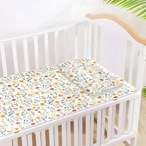 Wildflower Off White Cooling Baby Bed Mattress Protector 28" x 52" Breathable Mattress Pads for Baby&Toddler in Kuwait