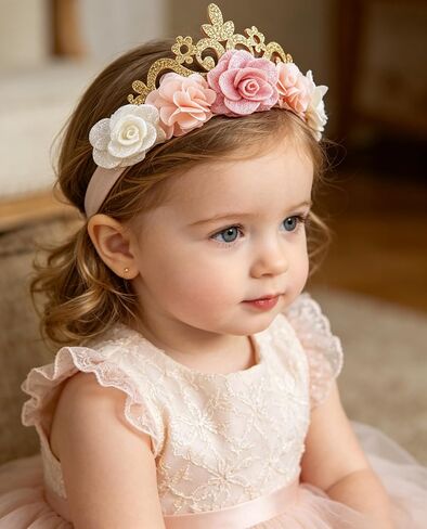 Flower Crown Headband for Baby Girl-Toddlers-Birthday-Hairbands-Accessories in Kuwait