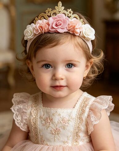 Flower Crown Headband for Baby Girl-Toddlers-Birthday-Hairbands-Accessories in Kuwait