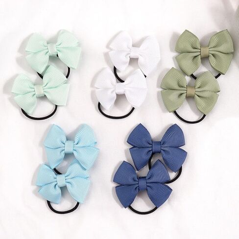 50PCS Tiny Baby Hair Ties 2 Inch Baby Bows Rubber Bands Hair Ties 25 Pairs | aby Girls Kids Children Rubber Bands Grosgrain Ribbon Hair Bows Elastic Hair Ties Bands Ponytail Holders Hair Accessories in Kuwait