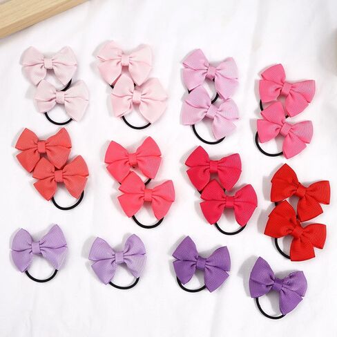 50PCS Tiny Baby Hair Ties 2 Inch Baby Bows Rubber Bands Hair Ties 25 Pairs | aby Girls Kids Children Rubber Bands Grosgrain Ribbon Hair Bows Elastic Hair Ties Bands Ponytail Holders Hair Accessories in Kuwait