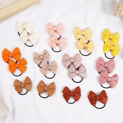 50PCS Tiny Baby Hair Ties 2 Inch Baby Bows Rubber Bands Hair Ties 25 Pairs | aby Girls Kids Children Rubber Bands Grosgrain Ribbon Hair Bows Elastic Hair Ties Bands Ponytail Holders Hair Accessories in Kuwait