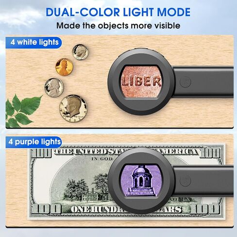 Pocket Digital Microscope Magnifying Glass with Light for Kids and Adults | 100X Handheld Pocket Size Jewelers Loupe with 2" Screen, Portable USB Coin Magnifier for Collector Jewelry Trichome in Kuwait