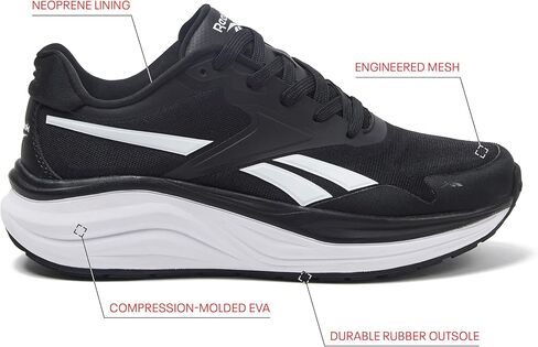 Reebok Futura Dash Running Shoes for Women, Black/White, 9.5 Medium in Kuwait