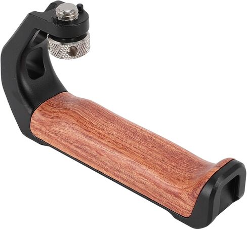 Top Handle for DSLR Camera, Easy Installation Aluminum Alloy Pearwood Handle Cold Shoe Top with 3 Cold Shoes and 1/4 3/8 Screw Holes for Mic Flash Lightweight Grip for in Kuwait