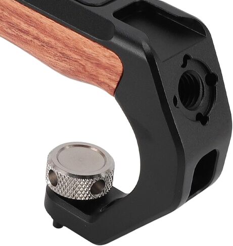 Top Handle for DSLR Camera, Easy Installation Aluminum Alloy Pearwood Handle Cold Shoe Top with 3 Cold Shoes and 1/4 3/8 Screw Holes for Mic Flash Lightweight Grip for in Kuwait
