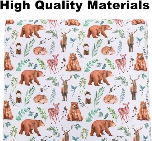 4 Pack Woodland Forest Animals Wood Neutral Unisex Fitted Baby Crib Sheets Set for Baby Boys or Girls in Kuwait