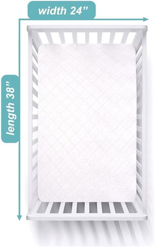 American Baby Company Waterproof Fitted Mini Crib Mattress Protector 38x24 | Quilted, Noiseless, Ultra-Soft & Breathable Pack n Play and Mini Crib Mattress Cover in Kuwait