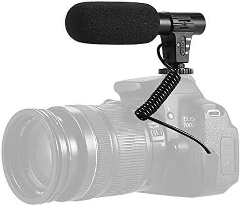 Camera Microphone, Super Cardioid Shotgun Mic with NCR Noise Reduction 3.5mm for DSLR Camcorder Video Recording Interview Vlogging in Kuwait