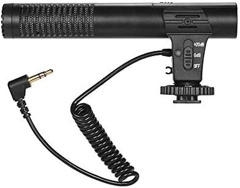 Camera Microphone, Super Cardioid Shotgun Mic with NCR Noise Reduction 3.5mm for DSLR Camcorder Video Recording Interview Vlogging in Kuwait