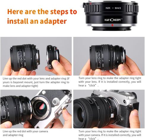 K&F Concept MFT Lens Mount Adapter Compatible with Nikon AI Lens to Micro 4/3 Micro Four Thirds Mount Adapter for GF1 GF2 GF3 G2 G3 in Kuwait