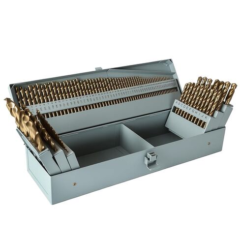 COMOWARE Cobalt Drill Bit Set 115Pcs M35 High Speed Steel Twist | Jobber Length 135° Split Point for Hardened Metal, Steel, Cast Iron and Wood Plastic with Indexed & Case, 1/16" - 1/2" in Kuwait