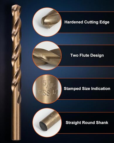 COMOWARE Cobalt Drill Bit Set 115Pcs M35 High Speed Steel Twist | Jobber Length 135° Split Point for Hardened Metal, Steel, Cast Iron and Wood Plastic with Indexed & Case, 1/16" - 1/2" in Kuwait