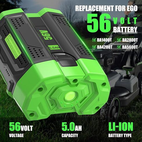 1 Pack 5000mAh 56 Volt Battery Replacement for EGO Batteries(Black) | Compatible with EGO 56V Battery BA1400T BA1400 BA2800T BA2800 BA4200T BA4200 BA5600T BA5600 BA2242T BA3360T BA4480T in Saudi Arabia