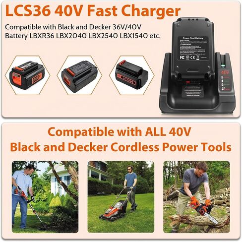 PENGJBATTER 2 Packs 40 Volt 3.0Ah Long-Lasting Battery & Fast Charger Compatible for Black and Decker 40V Battery LBXR36 LBX2540 LBX1540, Compatible with Black and Decker 40 Volt Power Tools in Saudi Arabia
