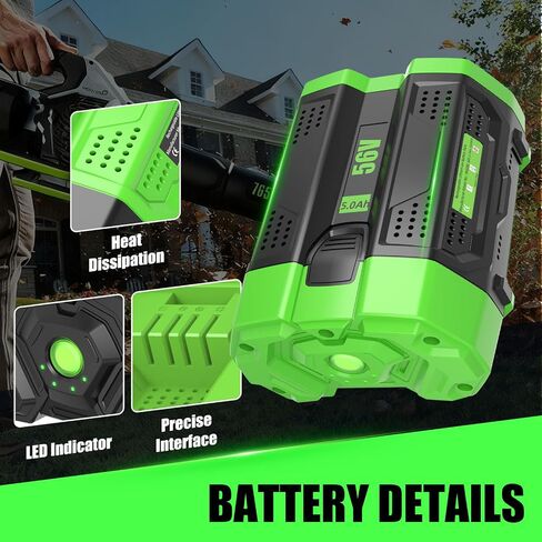 1 Pack 5000mAh 56 Volt Battery Replacement for EGO Batteries(Black) | Compatible with EGO 56V Battery BA1400T BA1400 BA2800T BA2800 BA4200T BA4200 BA5600T BA5600 BA2242T BA3360T BA4480T in Saudi Arabia