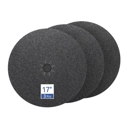 HUAALIUCHE Floor Sanding Disc Cloth-Backed Silicon Carbide，17" x 2" Holes for Concrete, Stone, 36 Grit, 3-Pack in Kuwait