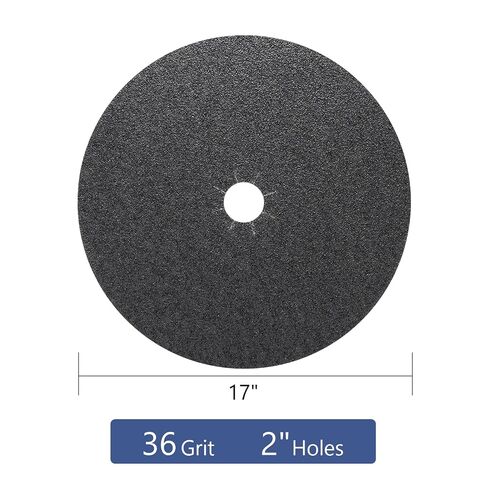 HUAALIUCHE Floor Sanding Disc Cloth-Backed Silicon Carbide，17" x 2" Holes for Concrete, Stone, 36 Grit, 3-Pack in Kuwait