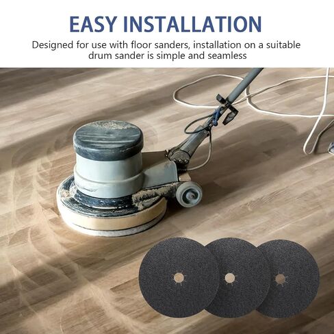 HUAALIUCHE Floor Sanding Disc Cloth-Backed Silicon Carbide，17" x 2" Holes for Concrete, Stone, 36 Grit, 3-Pack in Kuwait