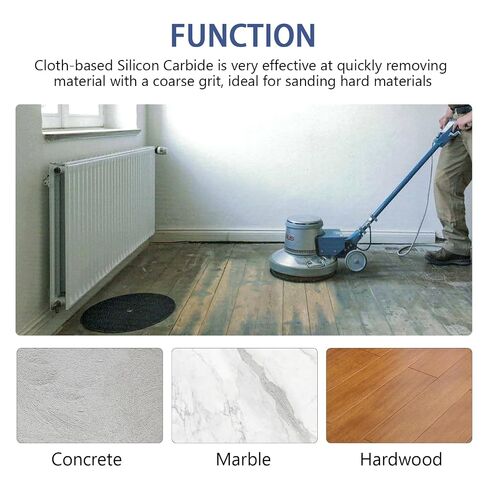 HUAALIUCHE Floor Sanding Disc Cloth-Backed Silicon Carbide，17" x 2" Holes for Concrete, Stone, 36 Grit, 3-Pack in Kuwait