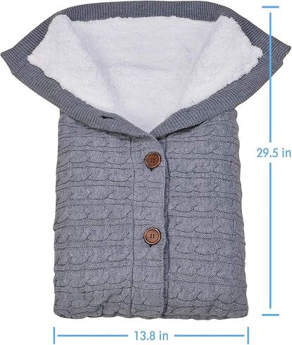 XMWEALTHY Unisex Infant Swaddle Blankets Soft Thick Fleece Knit Baby Girls Boys Stroller Wraps (Baby Grey1) in Kuwait