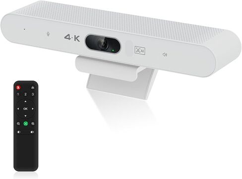 4K Pro Audio and Video Conference Room Camera with Remote Control for Windows TV, AI-Powered HD Webcam with Microphone & Speaker for Desktop Computer/PC/Monitor/Laptop/Teams/Zoom/Skype in Kuwait