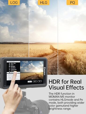 Touch Screen Camera Field Monitor, Moman M5Ⅱ 1000nits 5.5 inch Camera Field Monitor 1920X1080 Full HD with 3D LUT HDR Waveform Vector Scope for DSLR Mirrorless Camera, Field-Monitor-Touch-Screen-Hd in Kuwait