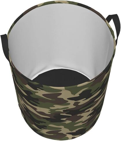 62L Round Laundry Hamper Camouflage Pattern Storage Basket Waterproof Coating Green Camo Organizer Bin For Nursery Clothes Toys in Kuwait