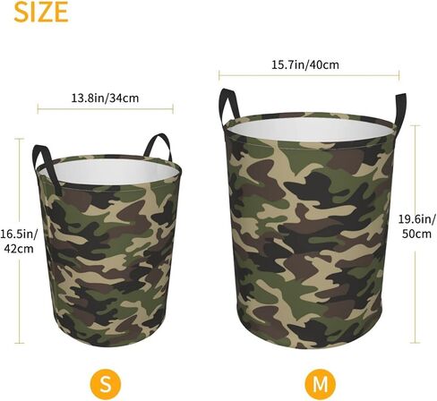 62L Round Laundry Hamper Camouflage Pattern Storage Basket Waterproof Coating Green Camo Organizer Bin For Nursery Clothes Toys in Kuwait
