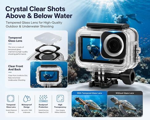 Underwater Waterproof Diving Case for Insta 360 Go Ultra, UP to 164FT/50M Underwater Invisible Dive Protective Cover in Kuwait