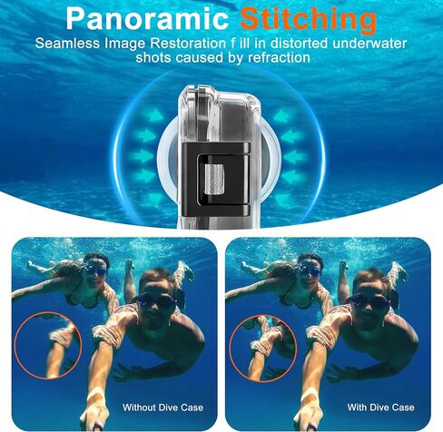 FitStill Invisible Dive Case Only for Insta 360 X5,40M/131FT Diving Depth, HD Optical Glass Lens, Dive Housing for Underwater Photography, Full Protection, X5 Accessories in Kuwait