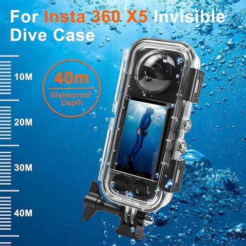 FitStill Invisible Dive Case Only for Insta 360 X5,40M/131FT Diving Depth, HD Optical Glass Lens, Dive Housing for Underwater Photography, Full Protection, X5 Accessories in Kuwait
