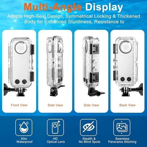 FitStill Invisible Dive Case Only for Insta 360 X5,40M/131FT Diving Depth, HD Optical Glass Lens, Dive Housing for Underwater Photography, Full Protection, X5 Accessories in Kuwait