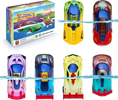 Color Change Race Car Series - 6pcs Mini Color Change Sports Car Toy,Vehicle Bath Toy Set,Bathtub Water Table Toy,for Easter Fillers,Goodie Bags Fillers,Themed Party,Carnival Prize for Kids 3+ in Kuwait