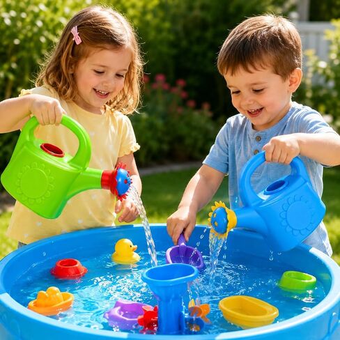 Garneck 2pcs Kids Watering Can Toddler Toy: Plastic Garden Bath Toy for Toddlers Indoor Outdoor Plant Playhouse Water Table Activity Set Assorted Colors(Random Color) in Kuwait