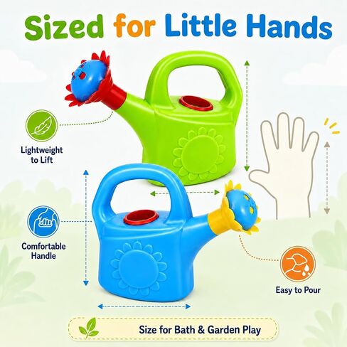 Garneck 2pcs Kids Watering Can Toddler Toy: Plastic Garden Bath Toy for Toddlers Indoor Outdoor Plant Playhouse Water Table Activity Set Assorted Colors(Random Color) in Kuwait