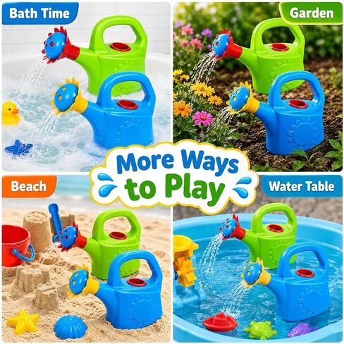 Garneck 2pcs Kids Watering Can Toddler Toy: Plastic Garden Bath Toy for Toddlers Indoor Outdoor Plant Playhouse Water Table Activity Set Assorted Colors(Random Color) in Kuwait