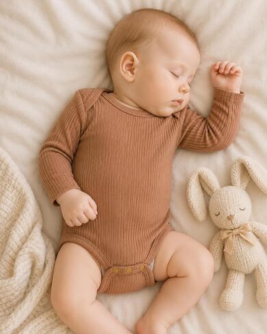 Renotemy Newborn Baby Girl Clothes 2 Pieces Outfits Fall Newborn Essentials | Baby Clothes Gifts for Girl, Winter Coming Home Photoshoot Outfits, Long Sleeve Bodysuits, Brown Dusty Rose Solid Bow Romper in Kuwait