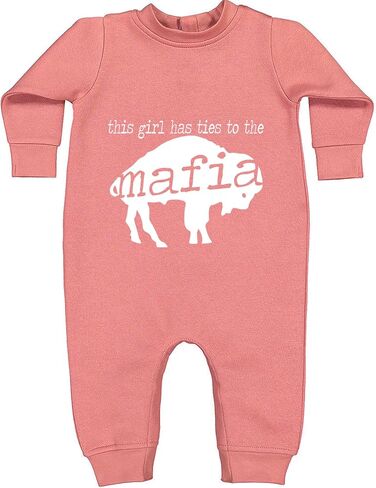 This Girl Has Ties To The Bills Mafia Infant Fleece Rompers, Warm, Adorable in Kuwait