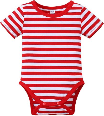 Magic Park 0-24M Baby Striped Romper Short Sleeve Bodysuit Infant Striped Casual Jumpsuit in Kuwait