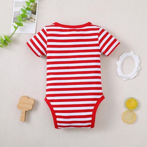 Magic Park 0-24M Baby Striped Romper Short Sleeve Bodysuit Infant Striped Casual Jumpsuit in Kuwait